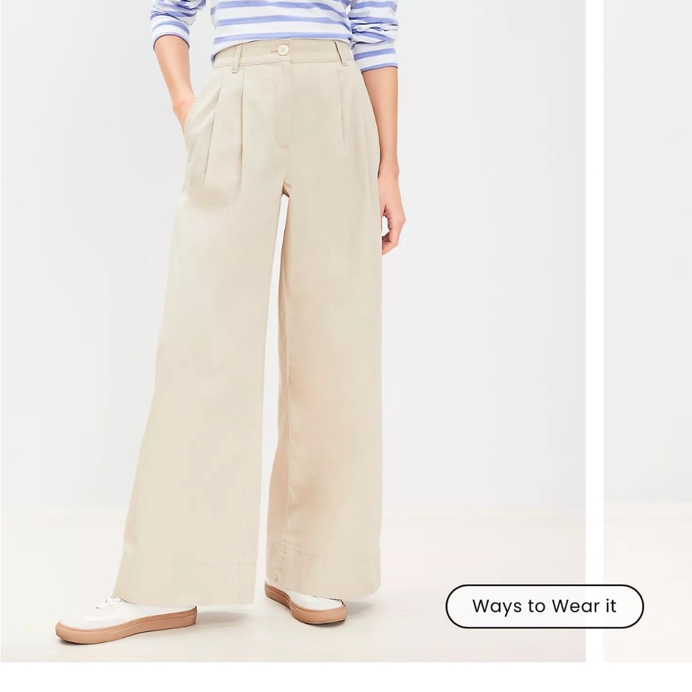 LOFT pastel yellow Wide-Leg Pants